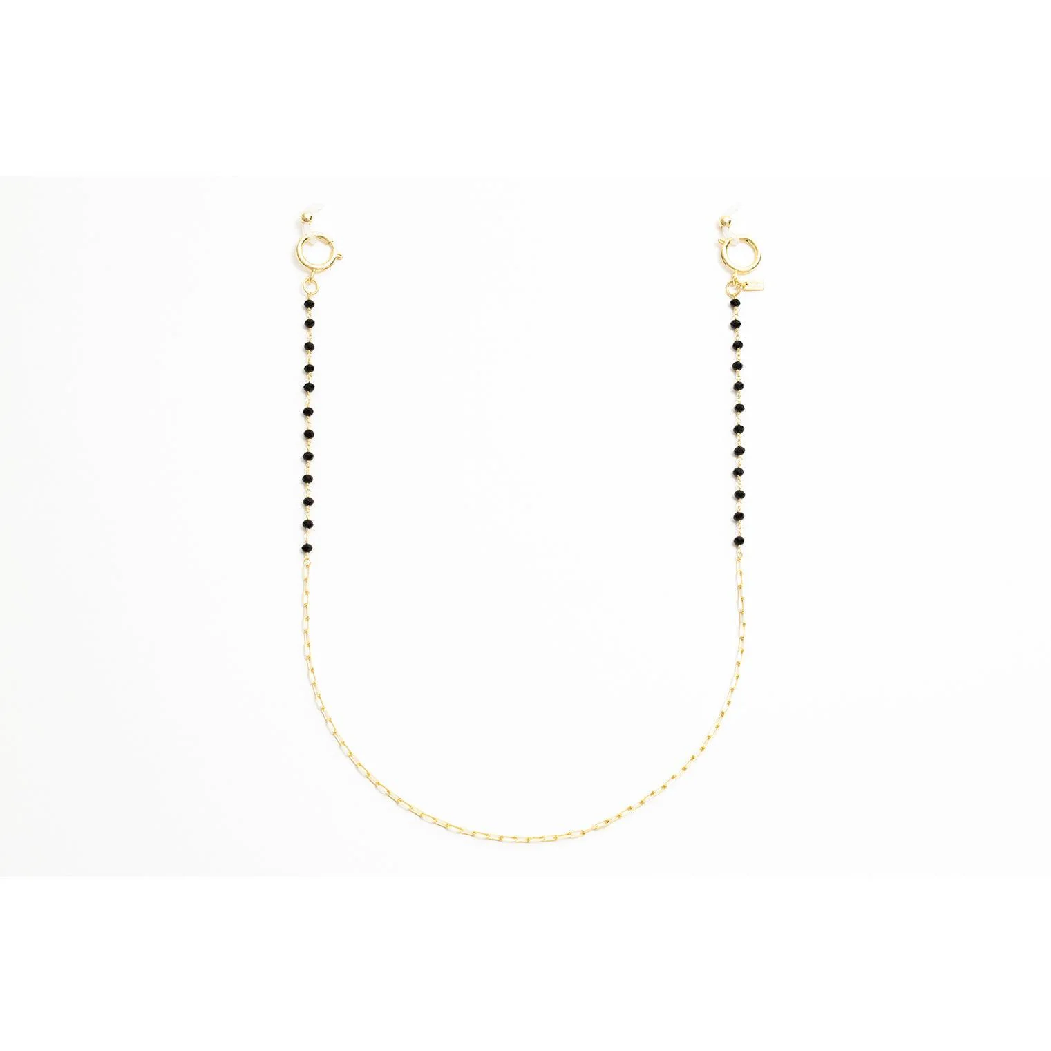 Classic Gold Glasses Chain with Black Gems